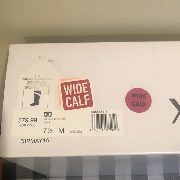 XOXO Wide Calf Boots Black 7.5M - Picture 6 of 9